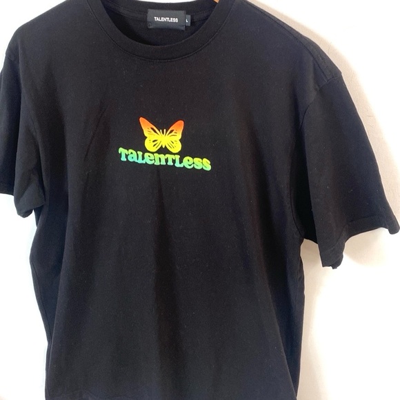 (A11) NEW TALENTLESS“Some May Say We Are Talentless” Butterfly Tee, Sz L, NWOT - Picture 4 of 7